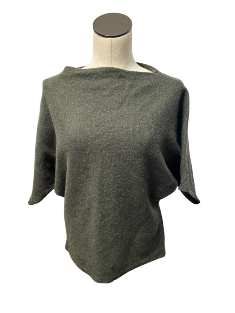 Cynthia Rowley 100% Merino Wool Dolman Batwing Sleeve Olive Green Top XL